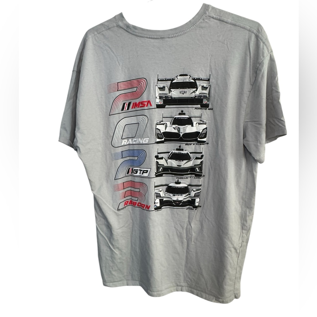 High End Porsche Acura Bmw Gray Imsa Gtp Racing Mens Xxl TShirt
